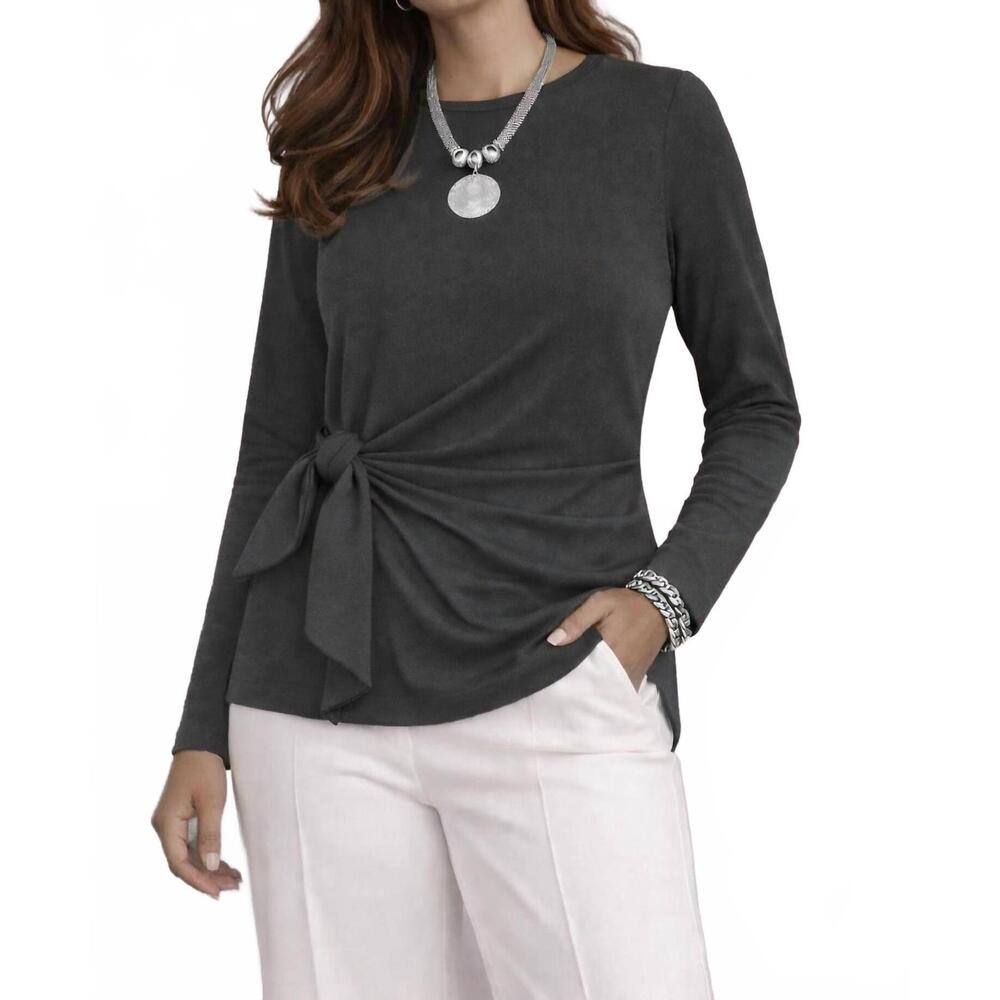 NEW E.L.I. the york top in charcoal
